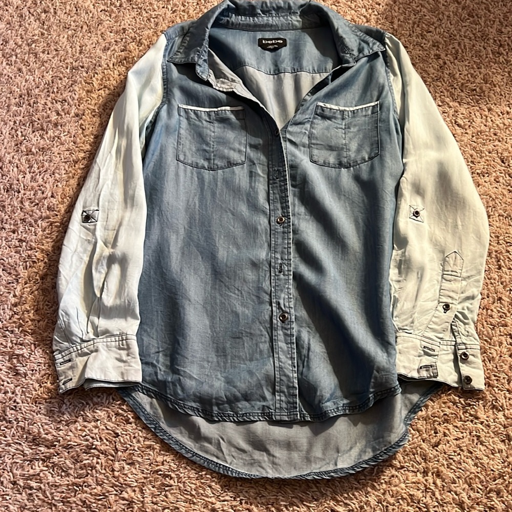 Bebe chambray blouse